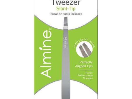 Almine Tweezers Slant Tip Satin Finish Online Sale