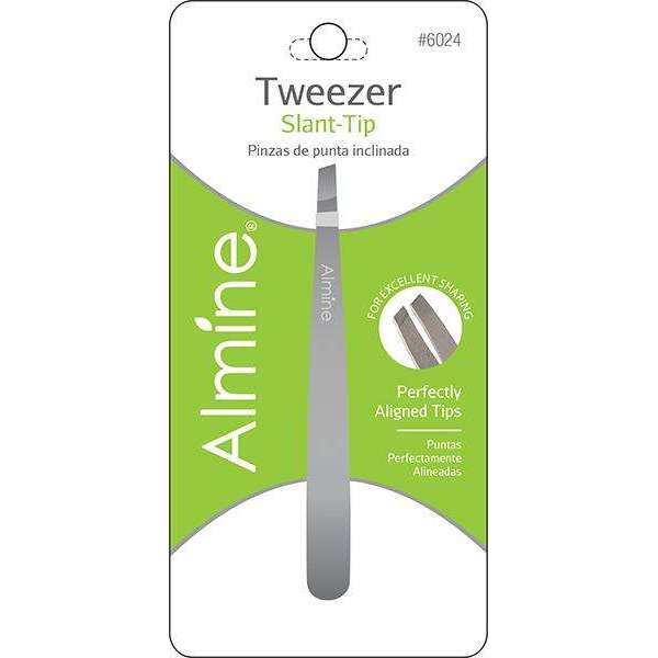 Almine Tweezers Slant Tip Satin Finish Online Sale