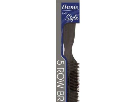 Annie Easy Style Professional 5 Row Brush 100 % Natural Boar Medium Bristle Supply