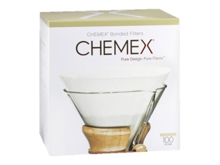 Chemex Classic Bonded Coffee Filters Pre-Folded Squares | FS-100 Hot on Sale