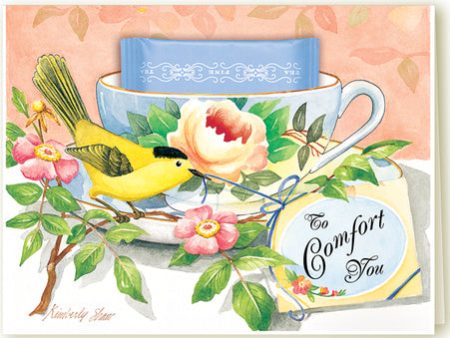 To Comfort You Teacup Card with Teabag Sale