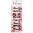 Joy Twin Beads Ponytailers 8Ct Assorted Red Fashion