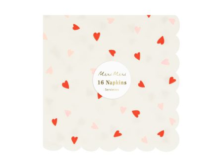 Meri Meri Heart Pattern Small Napkins (Pack of 16) For Cheap