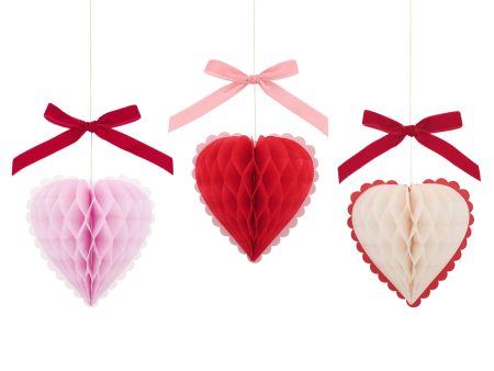 Meri Meri Honeycomb Heart Decorations (Set of 8) Fashion