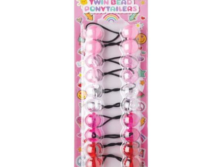 Joy Twin Beads Ponytailers 10Ct Pink & Red Asst For Sale