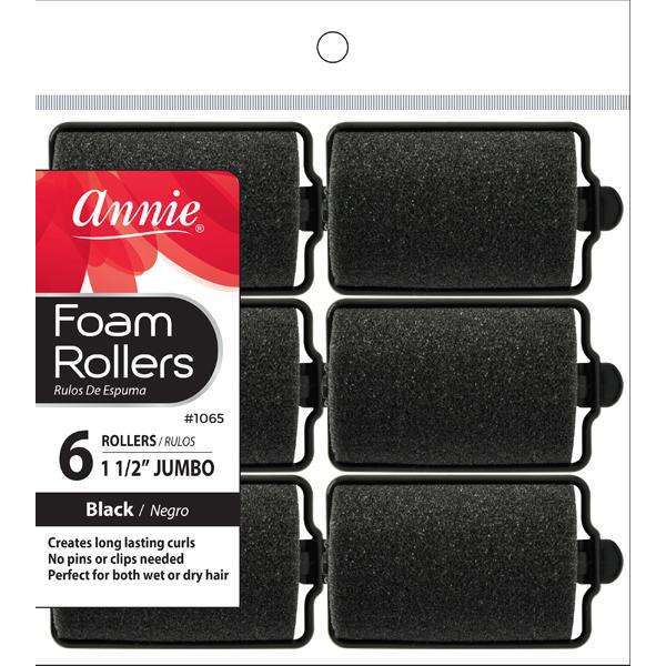 Annie Foam Rollers Jumbo 6Ct Black Online Hot Sale