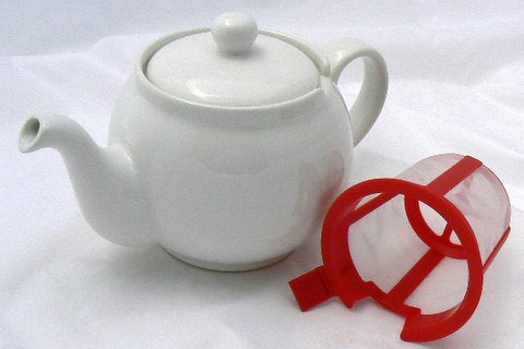 Chatsford Strainer Teapot White (4 cup), Strainer Included For Sale