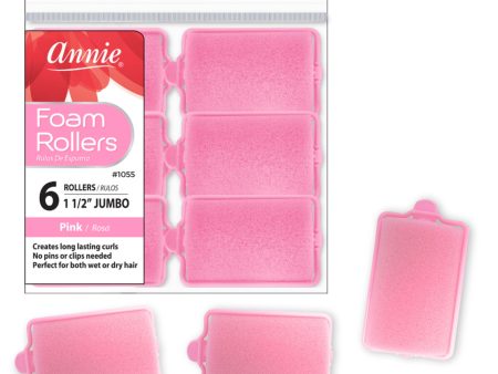 Annie Foam Rollers Jumbo 6Ct Pink For Cheap