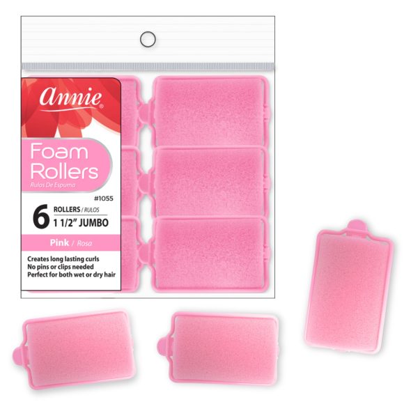 Annie Foam Rollers Jumbo 6Ct Pink For Cheap