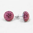 10mm Round Crystal Sterling Silver Stud Earrings Online Sale