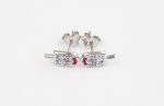 Popsicle Crystal Silver Stud Earrings For Sale