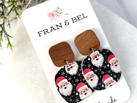 Wood Santa Earrings Fashion