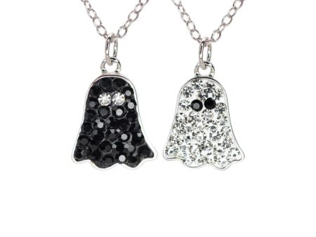 Black and White Ghosts Friendship Two Piece Ghost Necklace Set Hot on Sale