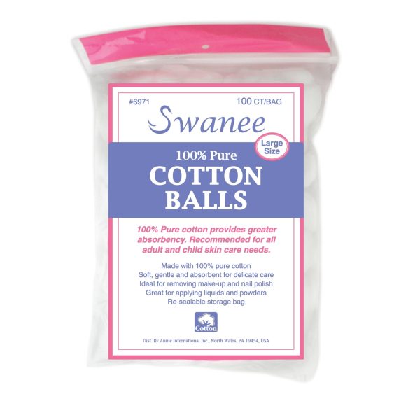 Swanee Cotton Ball L 100Ct White 100% Pure Cotton Supply