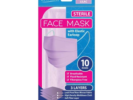 Annie Sterile Face Mask One Size 10ct Lilac For Sale