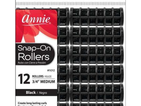 Annie Snap-On Rollers Size M 12Ct Black Supply