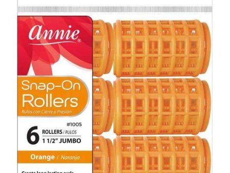 Annie Snap-On Rollers Size Jumbo 6Ct Orange on Sale