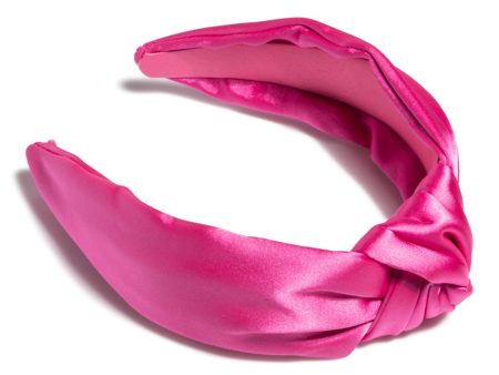 Satin Knotted Headband in Pink Online Hot Sale