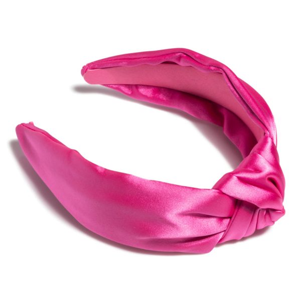 Satin Knotted Headband in Pink Online Hot Sale