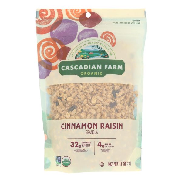 Cascadian Farm - Granola Organic Cinnamon Raisin - Case Of 4-11 Ounces For Sale