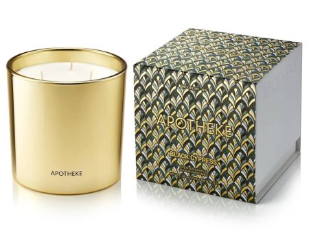 APOTHEKE Black Cypress Scented 3-Wick Candle For Cheap