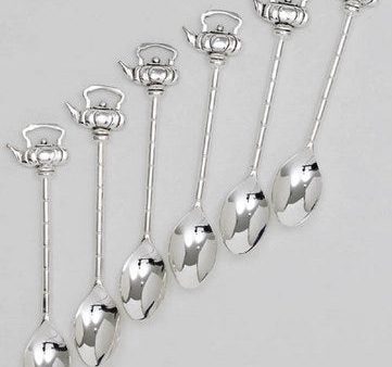 Nickel Plated Teaspoon or Jam Spoon (Set of 6) 4.5 inches long For Sale