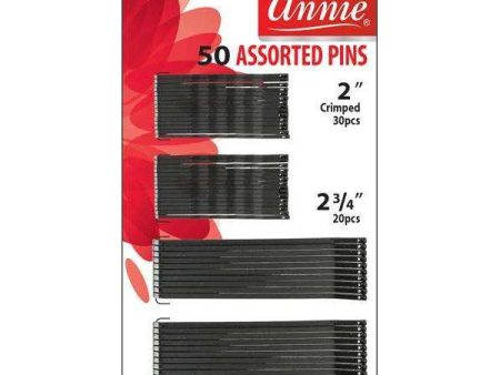 Annie Asst Pins 2 Inch And 2 3 4 Inch 50Ct Black Discount