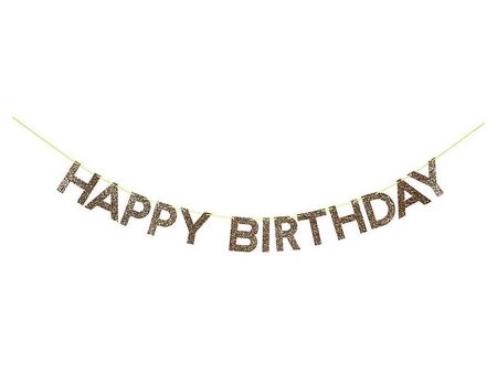 Meri Meri Gold Glitter Happy Birthday Garland Online Hot Sale