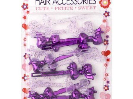 Joy Ribbon Barrette II 12ct Assorted Purple For Discount