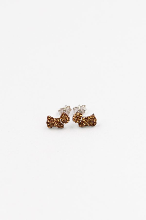 Pet Dog Crystal Pave Silver Stud Earring Fashion