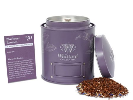 Blueberry Rooibos Loose Herbal Infusion Tea Caddy 100g Whittard For Sale