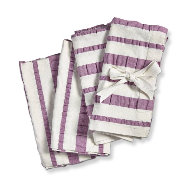 Lavender Seersucker Stripe Cloth Napkin (Set of 4) Online Hot Sale