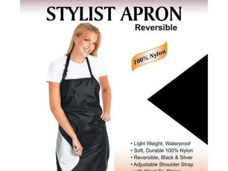 Annie Reversible Stylist Apron Waist-Tie String Black Silver Online Hot Sale