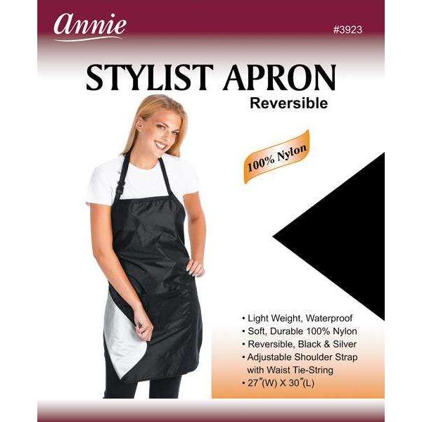 Annie Reversible Stylist Apron Waist-Tie String Black Silver Online Hot Sale