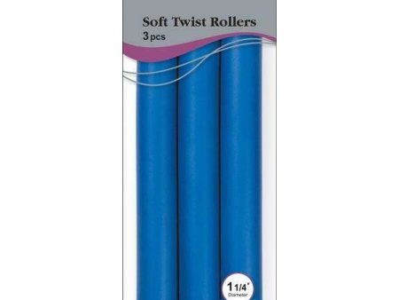 Annie Soft Twist Rollers 1 1 4  XL Blue (3pcs) Hot on Sale