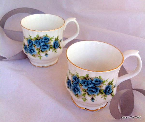 Blue Roses Mug Royal Albert Bone China, Made in England (Pattern name may be Blue Blossom) Vintage Hot on Sale