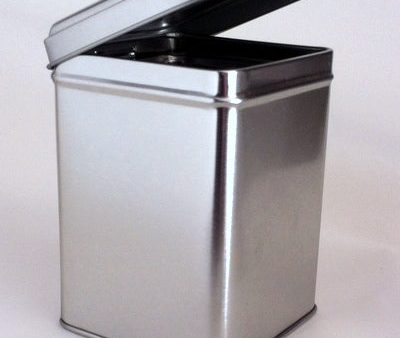 Silver Hinged Lid 125g Storage Tin Online now