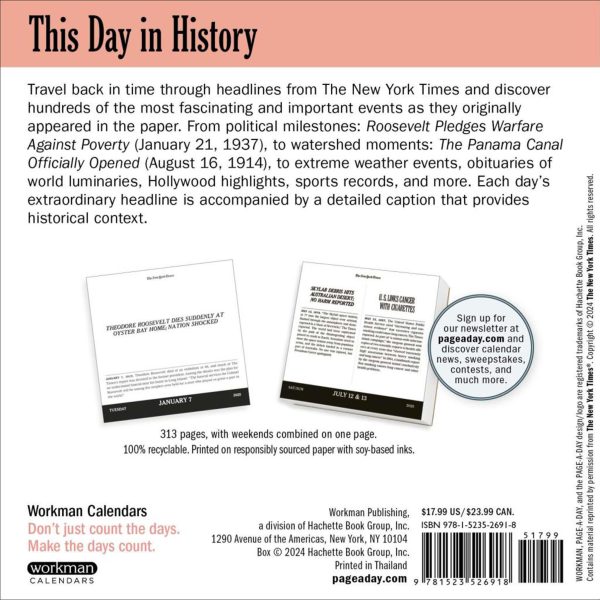 2025 The New York Times Headlines in History Page-A-Day® Calendar Cheap