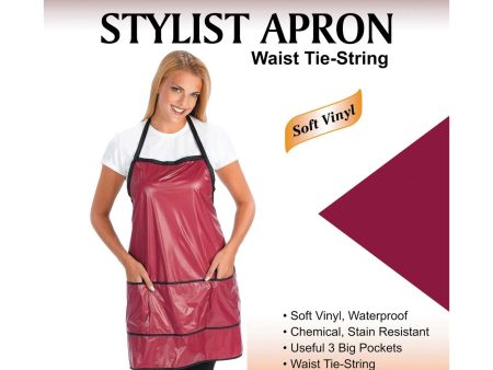 Annie Stylist Apron Waist-Tie String Burgundy For Cheap