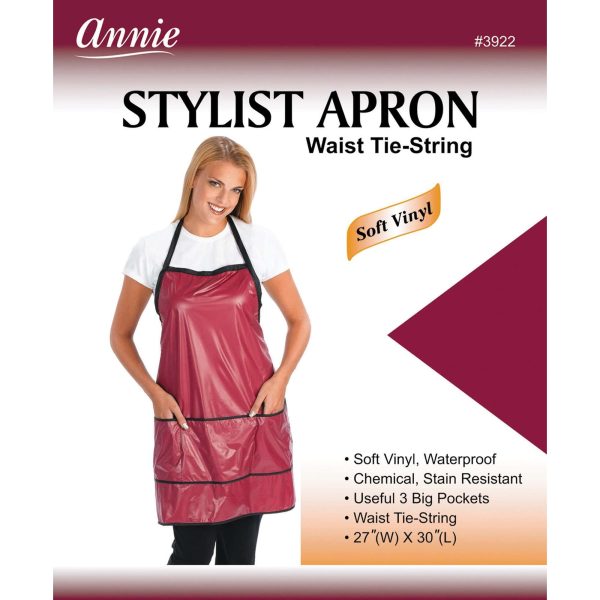 Annie Stylist Apron Waist-Tie String Burgundy For Cheap