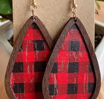 Buffalo Plaid Teardrop Earrings Supply