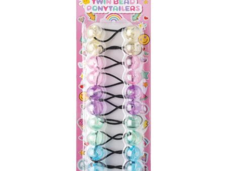 Joy Twin Beads Ponytailers 10Ct Clear Pastel Sale