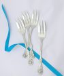 Rose Stainless Steel Pastry Fork, set of 4, 5.5 inches long For Sale