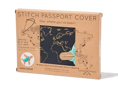 Chasing Threads Stitch Passport Cover in Navy Fashion