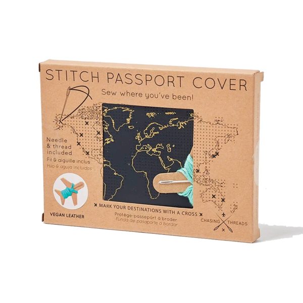 Chasing Threads Stitch Passport Cover in Navy Fashion