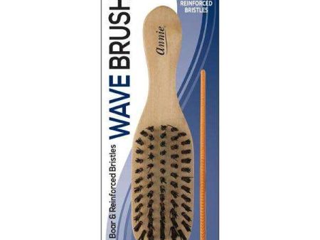 Annie Hard Mini Wooden Wave Boar Bristle Brush With Comb 4.8In Online now