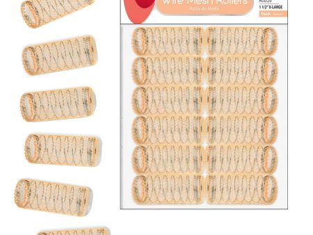 Annie Wire Mesh Rollers XL 12Ct Peach Sale