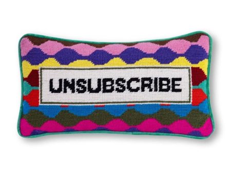 Unsubscribe Needlepoint Pillow on Sale