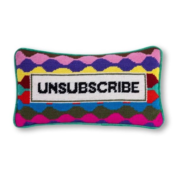 Unsubscribe Needlepoint Pillow on Sale