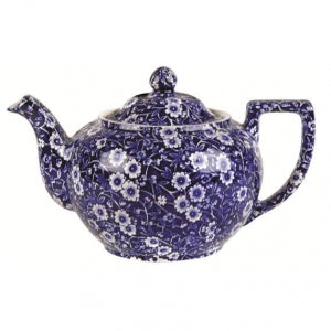 Blue Calico 2 Cup Teapot by Burleigh Made in England 13 oz Online now